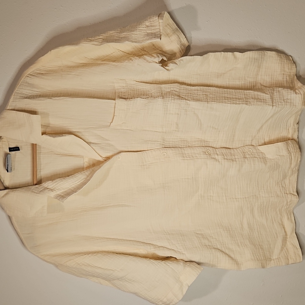 NWT ASOS DESIGN Button Down cheesecloth shirt Sz.12 - Picture 4 of 8